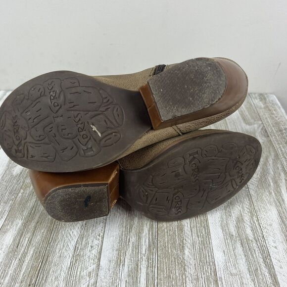 Korks by Kork Ease Gemini Tan Leather Wedge Zip Ankle Boots Womens Size 6.5 - Picture 10 of 10